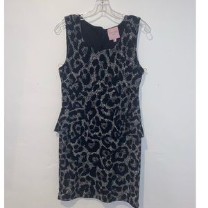Snow leopard peplum dress